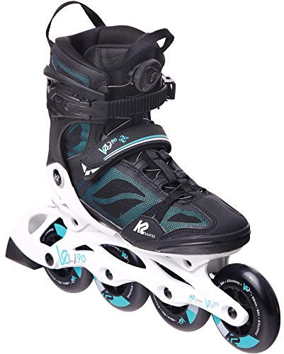 K2 VO2 90 Boa W 30E0881 - Patines en línea para Mujer con Bota Blanda K2, Color Negro y Turquesa