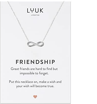LUUK LIFESTYLE Stainless Steel Pendant Necklace for Women Waterproof Hypoallergenic Adjustable 50cm Chain Dainty Modern Minimalist Jewellery Gift for Her