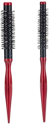 POFET 2 Stück Rundbürste Klein Haarbürste Mini Fönbürste Rund Bart Bürste Professionelle Stylingbürste Rundhaarbürste für Dünnes Haar Ponytail Bart Heben Locken, 12 mm, 15 mm
