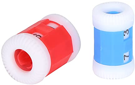 Pssopp Kunststoff Strickzähler Strickhäkelstich Marker Reihenzähler für Reihen Ringnähwerkzeug Zubehör Farbe Blau und Rot(1xL + 1xS)
