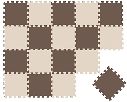 LittleTom 18 Teile Spielmatte Baby Puzzlematte ab Null - 30 x 30 cm Krabbelmatte Bodenmatte Kinder - Puzzle Teppich Kinderzimmer Matte - Outdoor Bodenschutzmatte Spielteppich Eva Schaumstoff BPA-frei