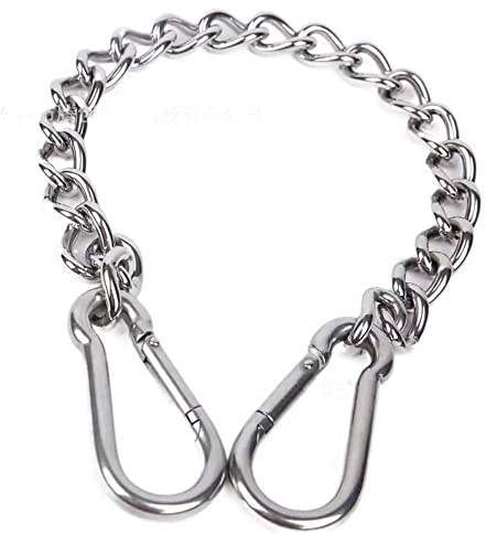 Hängesessel Kette, 65cm/25Zoll Verlängerungskette für Hängesessel, Kette mit Karabiner, 304 Edelstahl Hängesessel Kette mit Zwei Karabinern für Hängematten Sets, Boxsäcke, Pilates(Belastung 300 kg)