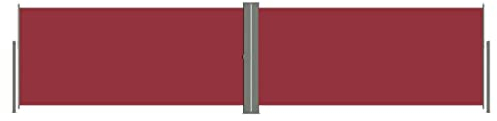 vidaXL Tenda da Sole Laterale Retrattile Rossa 140x600 cm