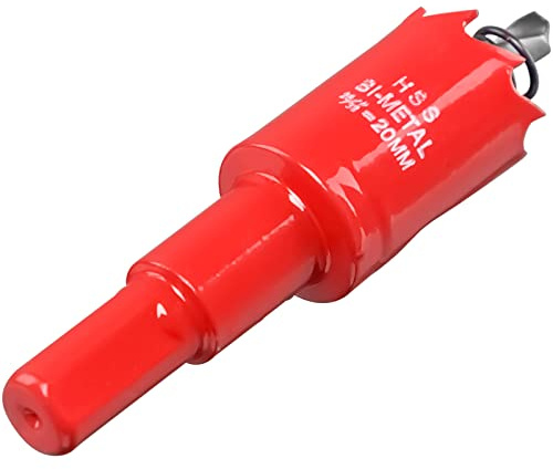 Lochsäge 20mm, M42 HSS Lochbohrer Set Bimetall mit Sechskant-Schaft und Zentrierenden Metallbohrern Bohrkronen Set für Metall,Eisen,Aluminium,Holz,Trockenbau, Kunststoff, Faserplatten, Rot