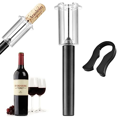 Sacacorchos Aire, Abridor de Vino y Botellas Con Cortador de Aluminio - Descapsulador, Air Pump Wine Opener - Práctico y Fácil de Llevar