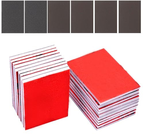 Apalie 18 Pcs 320-2500 Grit Sanding Sponge, Ultra Fine Sanding Sponges Pads, Soft Foam Sand Block Wet Dry Sandpaper for Model Drywall Metal Wood Furniture Polishing
