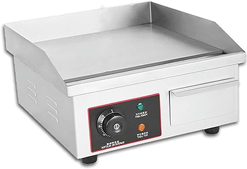BTURYT Piastra Elettrica da Cucina in Acciaio Inossidabile Griglia Professionale Liscia Bistecchiera da Bar Ristorante caffè Cucina Bistecchiera Elettrica per Carne Pesce Bistecche