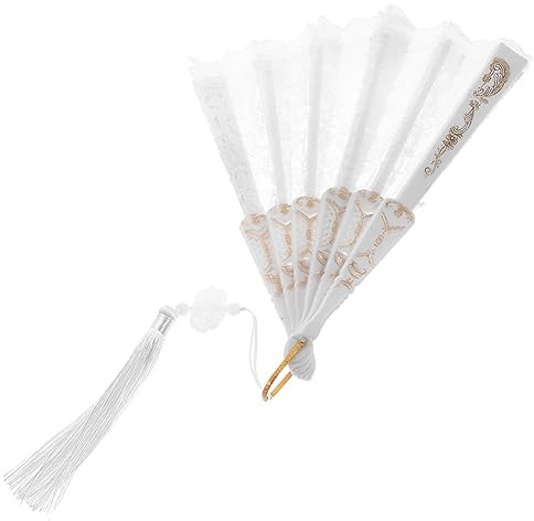 MAGICLULU Spitzenfächer Faltfächer Für Damen Handfächer Aus Spitze Für Kostümpartys Und Dekorationen Robust Und Stabil