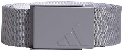 adidas Men's REVERSIBLE WEBBING BELT, Grey Three/White, One Size