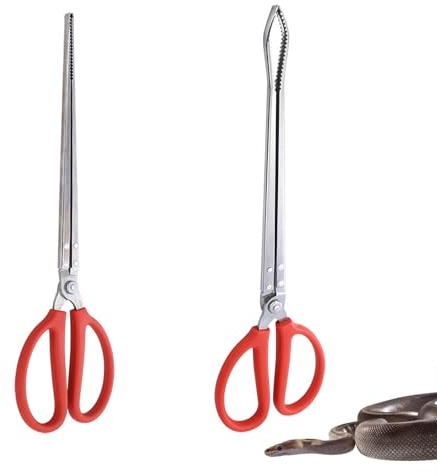 KeaJuidy 2 Pezzi Pinze per l'alimentazione di Rettili in Acciaio Inox 38cm Extra Lunga Pinze per Alimentazione Serpenti Accessorio per Terrario Pinzette Lunghe per Lucertole Rana Ragno