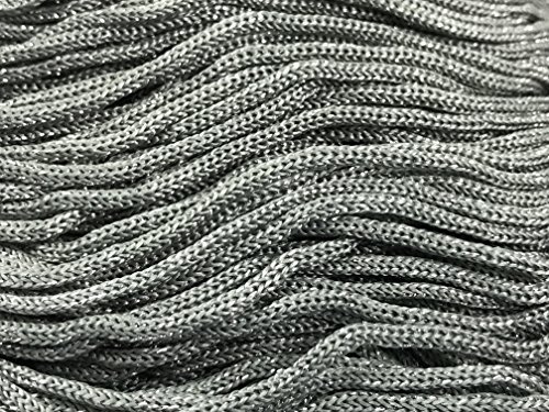 filati italiani cordini laminati Swan Glitter 500g - 450 metri per borse handmade e molto altro ancora (grigio/argento, THAI GLITTER)
