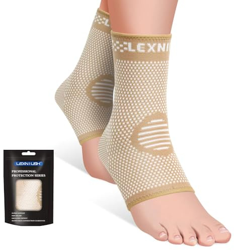 Fotledsstöd, Ankelstöd För Ligamentskador Och Stukade Fotled 2 Pack, Plantar Fasciit Stödrem För Hälsmärta, stukad fotled, artrit, ledsmärta, sport, Beige, XL
