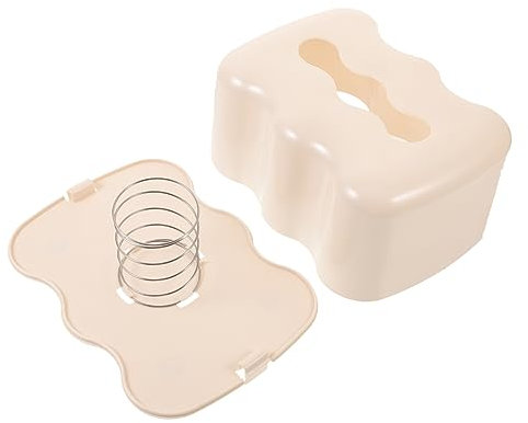 WOONEKY Napkin Container Kreativer Tissue Holder Mit Federmechanismus Für Zuhause Büro Und Auto Eleganter Stabiler Und Praktischer Serviettenhalter Weiß