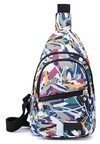 Hrlace Brusttasche Damen Sling Bag Klein Umhängetasche Damen Stylisch Crossbody Bag Bauchtasche Crossover Crossbag Schulter Gürteltasche mit Breiten Gurt für Outdoorsport/Reisen/Einkaufen