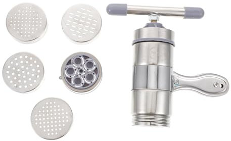SHOWERORO Máquina Para Hacer Fideos Prensadora De Pasta Manual Acero Inoxidable Moldes Para Pasta Fina Mediana y Gruesa