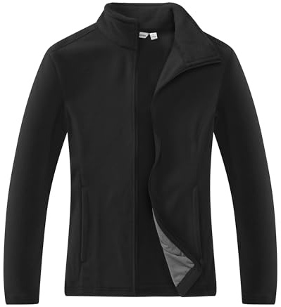 33,000ft Damen Fleecejacke mit Durchgehendem Reißverschluss mit 4 Taschen | Leicht, Warm, Stehkragen, Atmungsaktiv, Weich, Pillingresistent, für Wandern, Freizeit, Sport, Outdoor