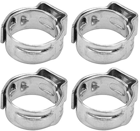 Risegun Hose Clamp 20 Pcs Hose Clamp Set, Adjustable Double Wire Hose Clamps, Stainless Steel Pipe Clip Assortment for 12-14.5mm Hoses, Industrial Use