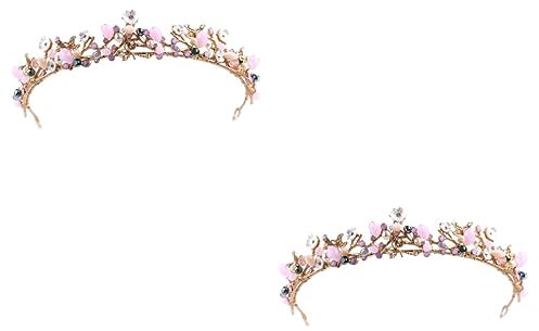 FRCOLOR 2 Stücke Braut Hochzeit Kopfschmuck Elegante Kristall Haarband Zubehör Für Frauen Hg253