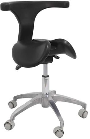 JAVPTAV Sattelhocker, geteilter Sitz, schwarz, ergonomischer drehbarer Sattelstuhl mit Rückenlehne, hydraulischer Hubhocker for Zahnarzt, Krankenhaus, Home-Office-Schreibtisch Star of Light