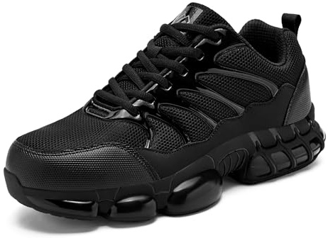 NIFOFISE Steel Toe Cap Trainers for Men Women, Lightweight Safety Trainers Work Shoes, Comfortable Breathable Non Slip Safety Boots, Air Cushion Protective Footwear for Construction Warehouse 42.5