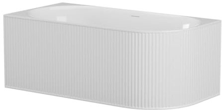 Vente-unique-Vasca angolare scanalata 240 litri 170 x 80 x 60 cm Bianco opaco Acrilico Angolo a sinistra - BARBORI