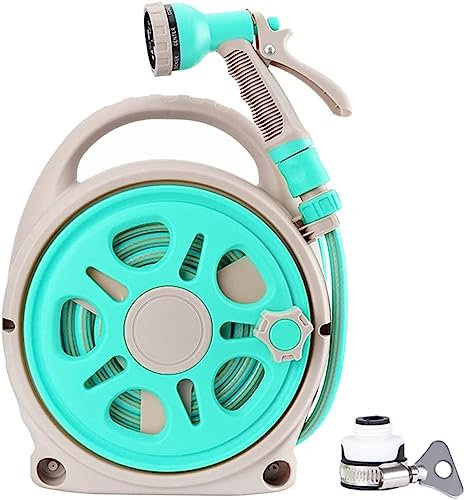 Avvolgitubo da giardino, carrello per tubo da giardino portatile leggero e resistente per esterni con tubo dell'acqua, supporto estensibile per tubo dell'acqua, avvolgitubo (colore: blu lago, dimens