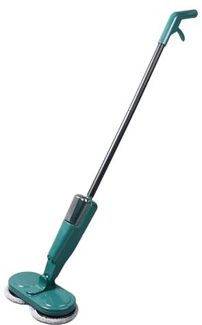 Balai électrique Rechargeable, Léger et sans Fil, avec Pulvérisateur d'eau, pour Sols en Bois Dur, Carrelage, Marbre, Poils d'animaux et Poussière, Batterie Longue Durée. (Vert)