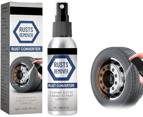 Rakiuty Convertitore Ruggine,Spray per Rimuovere la Ruggine,Eliminare Ruggine da Metallo,Antiruggine per Ferro,Rust Instant Remover Spray,Spray Antiruggine,Togli Ruggine per Metalli/Auto,30ml
