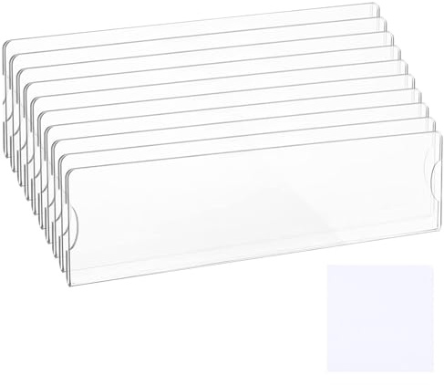 Conjunto De Soporte De Placa De Identificación De Pared: 10 Soportes De Señal De Puerta Acrílico Con 20 Cintas De Doble Cara | Clear Name Plate Pathers Para La Pantalla De Clase, Oficina O Pared De La