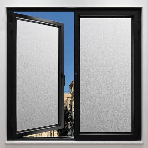 Fensterfolie Blickdicht Milchglasfolie 150 x 200 cm Statisch Folie Sichtschutzfolie Fenster Milchglasfolie für Fenster Innen & Außen, Rein matt