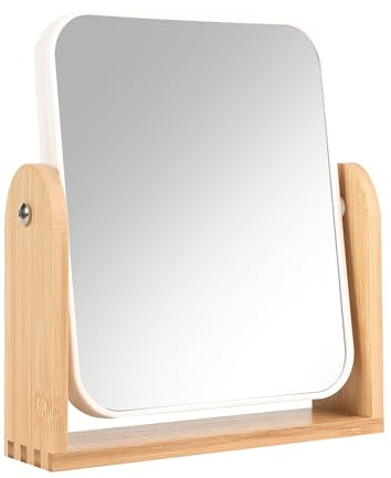 Vanity Makeup Mirror with Stand, 1X/3X Double Sided Magnifying Mirror | 360° Swivel Desk Mirror for Dressing Table, Bathroom, Bedroom