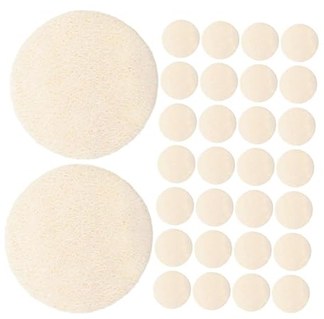 VICASKY 50 Natürliche Luffa Gesichtspeeling Pads 5,6 x 5,6cm Sanftes Hautpeeling Gesichtsreinigung Make up Entferner Dusch Körper Peeling Für Frauen Und Männer