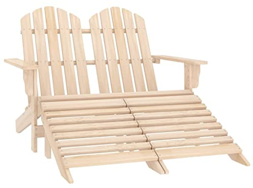 Generisch Adirondack-Gartenbank 2-Sitzer mit Fußteil Tannenholz,Möbel,Gartenmöbel,Gartensitzmöbel,Gartenstühle,17.5KG,315912