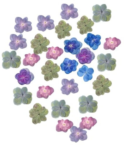ORFOFE 30 Pezzi Fiori Secchi Pressati Naturali di Ortensia a Doppio Petalo per Artigianato Diy, Materiale in Fiore Essiccato Elegante per Decorazioni Resina e Vetro Artistico