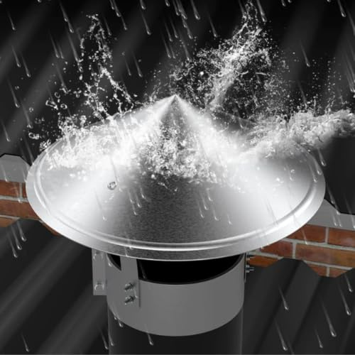 Comignolo In Acciaio Inox Per Camino, ComignolO Terminale Circolare | Stile Ombrello Cappa Per Tubi Del Tetto, Cappello Terminale Canna Fumaria Protezione Da Pioggia E Neve(170mm/6.7in)