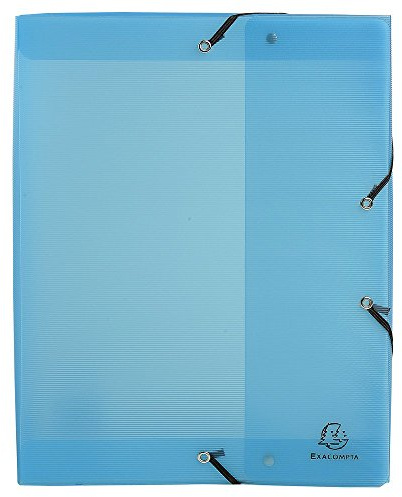 Exacompta 5987E Sammelbox Linicolor mit Gummizug 80 mm breit aus halb-transluzentem Kunststoff für DIN A4 Archivbox Heftbox Dokumentenbox Zeichenbox 1 Stück Zufallsfarbe