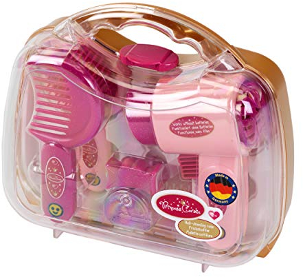 Theo Klein 5273 Mallette Coiffure Princess Coralie avec sèche-Cheveux mécanique - Nombreux Accessoires : Brosse, Peigne, Miroir à Main, etc. - Dimensions : 21,5 x 8,5 x 19 cm - pour Enfants dès 3 Ans