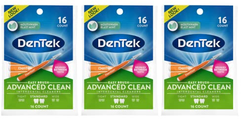Dentek enkla borstrengöringsmedel för plakett – 16 Ea (paket med 3)