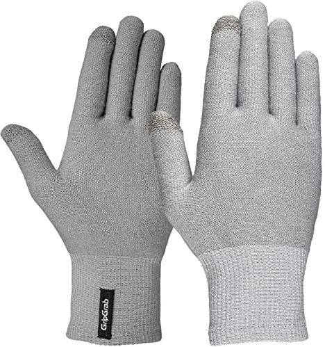 GripGrab Merino Liner Handschuhe Touchscreen Thermo Unterziehhandschuhe Fahrrad mit Merinowolle Radsport Alltag Wandern