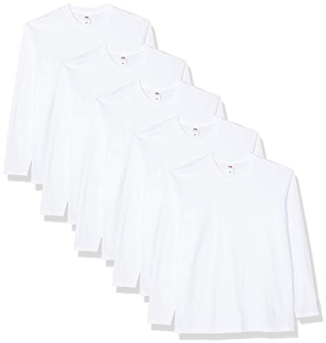 Fruit of the Loom Men's T-Shirt Original Long Sleeved Tee, 5 Pack