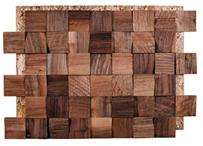 Split4Wall Wandverkleidung Echtholz Spaltholz Schwarznuss spaltrau Schindel ca. 1m2 3D-Optik handgefertigt Wandpaneel moderne Wanddekoration Verkleidung (amerik.Schwarznuss unbehandelt,Quadrat)