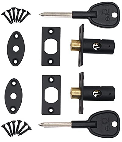 Window Security Mortice Rack Bolts | Pack of 2 Bolts with 2 Star Keys | Black