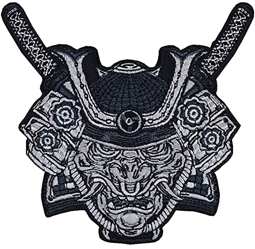 Samurai Warrior Aufnäher Japan Aufbügler Anime Patch japanische Geschichte Bügelbilder Samurai Krieger | Kampfsport Applikation für Jacke/Weste/Jeans/Kimono | 105x100mm