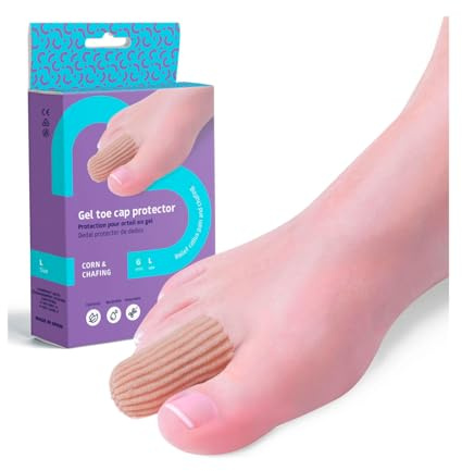 feet bcn - 6 Protectores de Silicona | Protege Pies, Manos y Uñas | Dedal recortable | Talla L. 20mm Diámetro y 60mm Largo | Recortable | ¡Adiós Uñas Negras!
