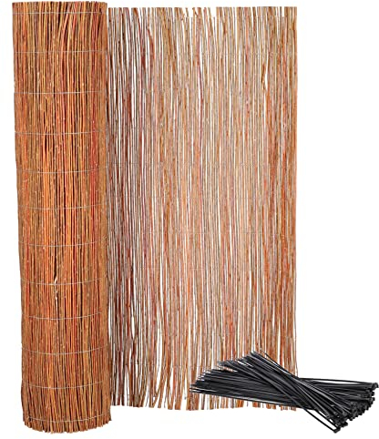 KOTARBAU® Weidematte Weidesichtschutzmatte für Balkon Terrasse Garten 120x500cm Stabiler Sichtschutz Natürlicher Verzinktem Draht Für Hohe Stabilität mit Kabelbinder