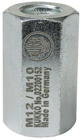 Kukko M10 x 8mm x 8mm x 1mm Verbindungsmutter, Innengewinde M10, Eisen, Klasse 6H, Rechtsgewinde, ISO Metric, Kohlenstoffstahl, Kupplung, Nut