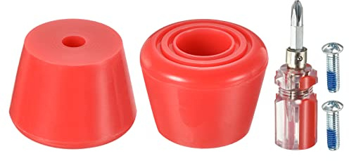 PATIKIL Roller Skate Ferma Dita con Cacciavite, 1 Coppia 82A Gomma Freno Tappi Blocco per Roller Skate Accessori Sostituzione, Rosso