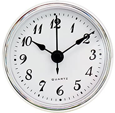 Uposao Uhrwerk - Einsteckuhrwerk,70mm Einbau Uhr Europäischer Stil Rund Nicht tickend Batteriebetrieben Uhrwerk Tischuhr Quarzuhr mit Römischen Ziffern für Wohnzimmer, Schlafzimmer, Küchendekoration