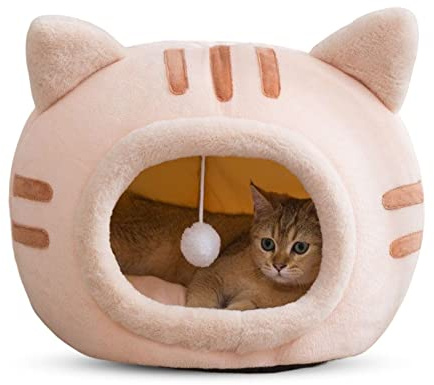 PETCUTE Katzenbett Katzenkorb für große Katzen,Waschbar Katzenhaus für Katzen und Hunde,Weiches Und Gemütliches Katzenhöhle mit Abnehmbar Innerkissen,Warme Haustierhöhle mit rutschfeste Unterseite