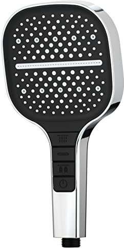 Tecmolog Kunststoff Duschkopf Regendusche 7 Sprühmodi Hochdruck Großer Handbrause Eckig Chrom für Dusche, BS170